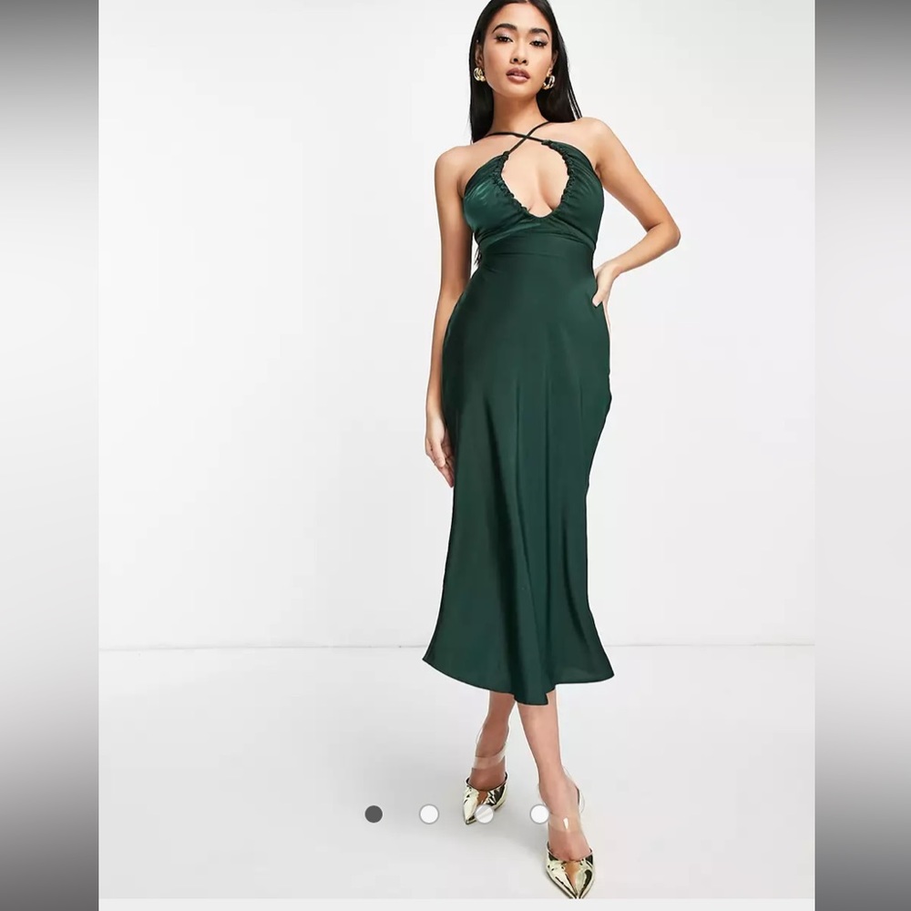 Asos forest green dress size 2